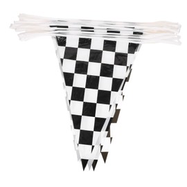 WOONEKY Race Car Flags 30m Pe Checkered Banner Birthday Party Decorations Outdoor Indoor