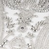 Aphlos White Rhinestone Beaded Applique for Dresses, 31.3"x15.3" Handcrafted Crystal