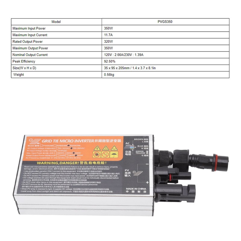 Solar Micro Inverter Grid Tie 18‑60V High Conversion Rate Waterproof