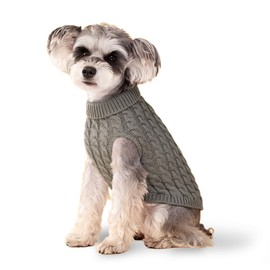 Dog Sweater, Grey S Dog Pullover Sweater, Turtleneck Knitwear, Dog Outfits for Small Dogs and Medium Dogs, Warm Clothes for Bulldog, Poodle, Yorkshire, Cocker Spanie etc.