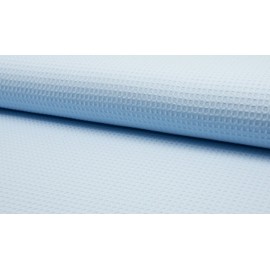 100% Cotton Waffle Honeycomb Pique Fabric Material Pale Blue, 1/2Mtr - 150cm x 50cm