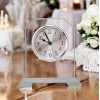 Clock Clear Glass Clock, 6 1/2" Clipped Corn, Wedding Bridal