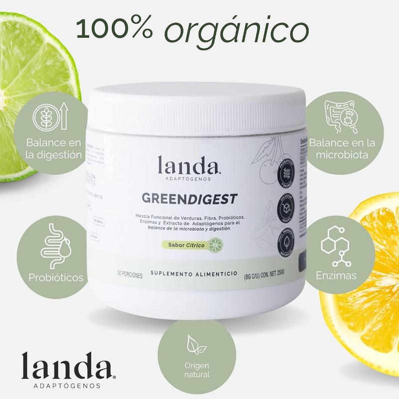 LANDA GreenDigest Mix Verde en Polvo con Probióticos 10 Billion