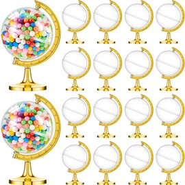 60 Pieces Mini Globe Candy Container Gold Globe Party Favors Containers Fillable Round Candy Jars Decorations for Wedding Bridal Shower Adventure Baby Shower Travel Party Favor