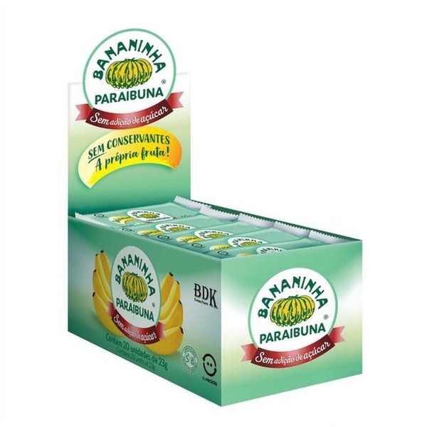 Paraibuna - Creamy Banana Candy - No Added Sugar - 0.81 Oz (PACK OF 20) | Bananinha Cremosa - Sem Adição de Açúcar - 23g