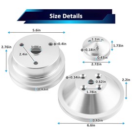 WeiSen Alternator ＆ Crankshaft ＆ Water Pump V-Belt Pulley Kit Compatible with Chevy SB SBC Small Block Engines 283 302 305 327 350 400 Long Water Pump