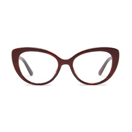 Jurchio Womens Reading Glasses Cateye ladies Eyeglass Frames Vintage Reader for Women (Red, 2.25)