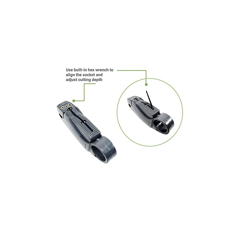 Herramienta de pelado de cables coaxial RF giratoria ajustable de