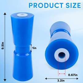 Boat Trailer Roller 10",Keel Rollers for Boat Trailer,Heavy Duty PU Bow Roller Boat Trailer Accessories Replacement Boat Trailer Parts Fits 5/8" Shaft (Blue)