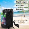 INVODA Mesh Beach Bag Drawstring Beach Backpack Foldable Toy Organizer