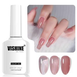Vishine 16 ml Gel-Nagellack, semi-permanent, transparent, Soak-Off, UV, LED, für Nail Art, Maniküre, Zuhause, DIY, L288, Schaumstoff, Rosa