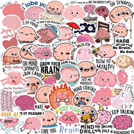 Brain Stickers Pack of 50 Skateboard Graffiti Stickers Motorcycles Bicycle Snowboard Luggage Laptop Car Suitcase for Children and Teenagers Waterproof Vinyl Stickers
