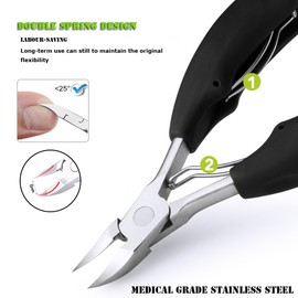 Precision Toe Nail Clippers Scissors Set for Thick or Ingrown Toenails,Heavy Duty Toenail clippers Cutter Scissors Kit