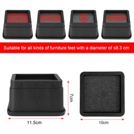 Kinsinder Set of 4 Adjustable Bed Risers, Furniture Height, Table Height, Elephant's Foot