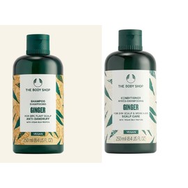 The Body Shop Ginger Shampoo Conditioner Set 250ml each Vegan new formula itchy scalp anti dandruff