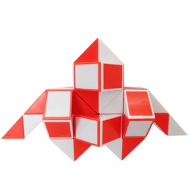 Mipartebo Magic Snake Cube Twist Puzzle 48 Wedges Large Size Twist Fidget Snake Toys Gift Party Favors Game Goodie Bag Fillers for Kids Adults Teens Orange