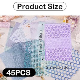 Handmade Scrapbook Paper Set，Craft Textured Paper Sheet Mix Mesh Fabric Morandi Special Paper for Scrapbooking Journaling Supplies, DIY Craft Scrapbooking Paper Textured Papers