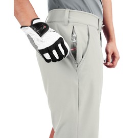 33,000ft Men's Golf Shorts Dry Fit, Lightweight Quick Dry Golf Stretch Shorts with Pockets 11" Inseam for Travel Casual Ivory