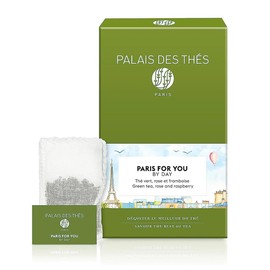 Palais des Thés - Paris For You By Day - Green Tea, Rose & Raspberry - 20 Cotton Tea Bags, Serves 20 Cups