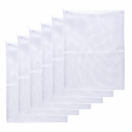 JIHAQUA Aquarium Filter Bags Large - Reusable Fish Tank Filter Media Mesh Bags with Plastic Zipper (7.5 x 12 inch (6 Pack))