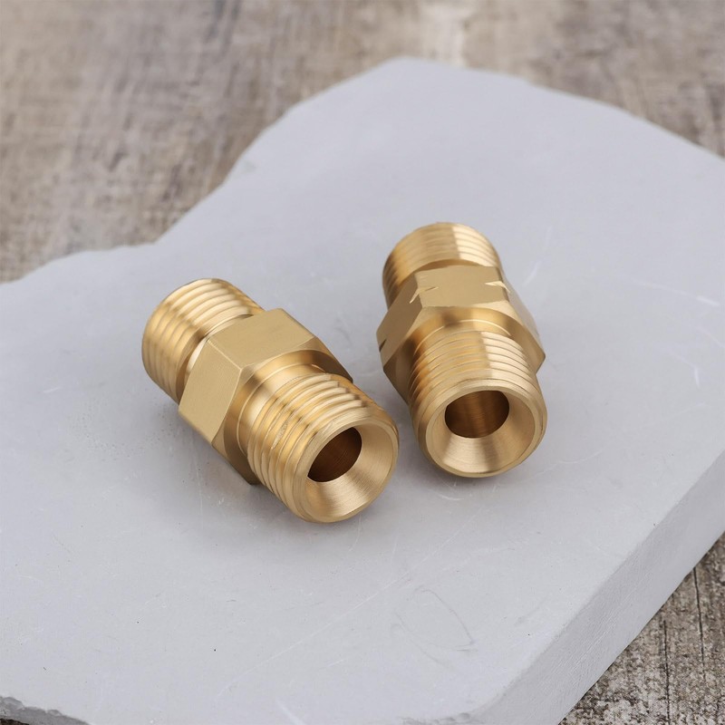 LT Easiyl 2 PCS 9/16"-18 Welding Hose Coupler Adapter Brass