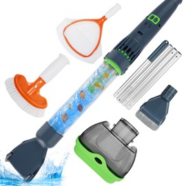 All in ONE Rechargeable Pool & Spa Vacuum 90 Mins Working for Hot Tub, Small Above Ground&Inground Pool, Magnetic Drive Tech, Spa Skimmer Net, Brush,25µm Ultra Fine Mesh Filter