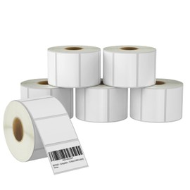 BETCKEY - 3" x 2" Multipurpose & Shipping Labels Compatible with Zebra & Rollo Label Printer,Premium Adhesive & Perforated[6 Rolls, 4500 Labels]