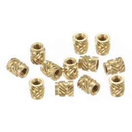 sourcing map Knurled Insert Nuts, 120Pcs M2 x 4mm L x 3.5mm OD 3D Printing Brass Nuts Female Threaded Inserts Brass Heat Set Insert Embedment Nut
