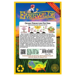 Everwilde Farms - 50 Organic Perkins Long Pod Okra Seeds - Gold Vault Packet