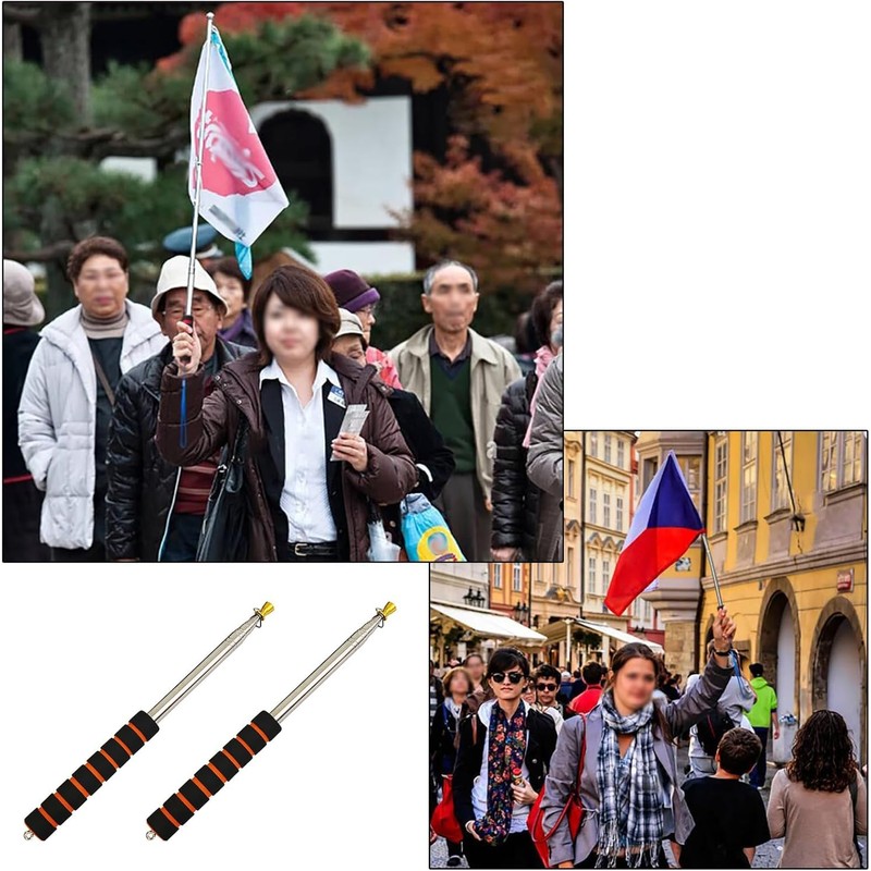 Young Wolf PAIR OF 3 METER TELESCOPIC FLAG POLE EXTENDABLE