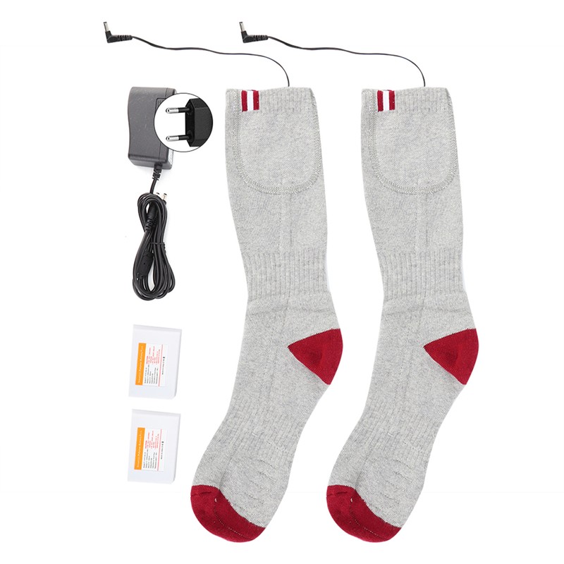 Heating Electric Rechargeable Adjustbale Temperature Winter Heated Thermal SockEU Plug