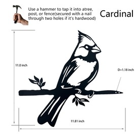 ZORISE Memorial Cardinal Bird Garden Statue, Metal Birds Yard DéCor, Outdoor Bird DéCor, for Backyards, Patios and Outdoor Spaces, Best Memorial Gifts for Women