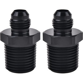 SYKRSS Straight 6AN Male Flare to 1/2" NPT Pipe Adapter Fitting Aluminum