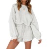 MEROKEETY MEROKEETY Women's 2025 Fall Oversized Batwing Sleeve Lounge Sets