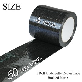 CHUANGSEED RV Underbelly Tape Flexible Waterproof Fabric Repair Tape, Thick Sealing Patch for Mobile Home Belly, Camper, Travel Trailer, Permanent Bottom Repair 4'' x 50Ft