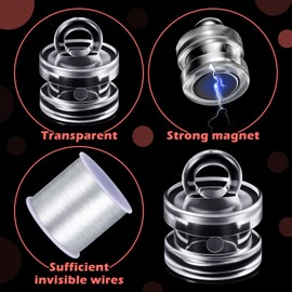 20 Pack Magnetic Ceiling Hooks with 328ft Clear Hanging Line, Magnet Hooks for Balloons, Party Decorations, Classroom, Office, Retail Display, Poster Sign Hanging, Damage-Free Ceiling Mount