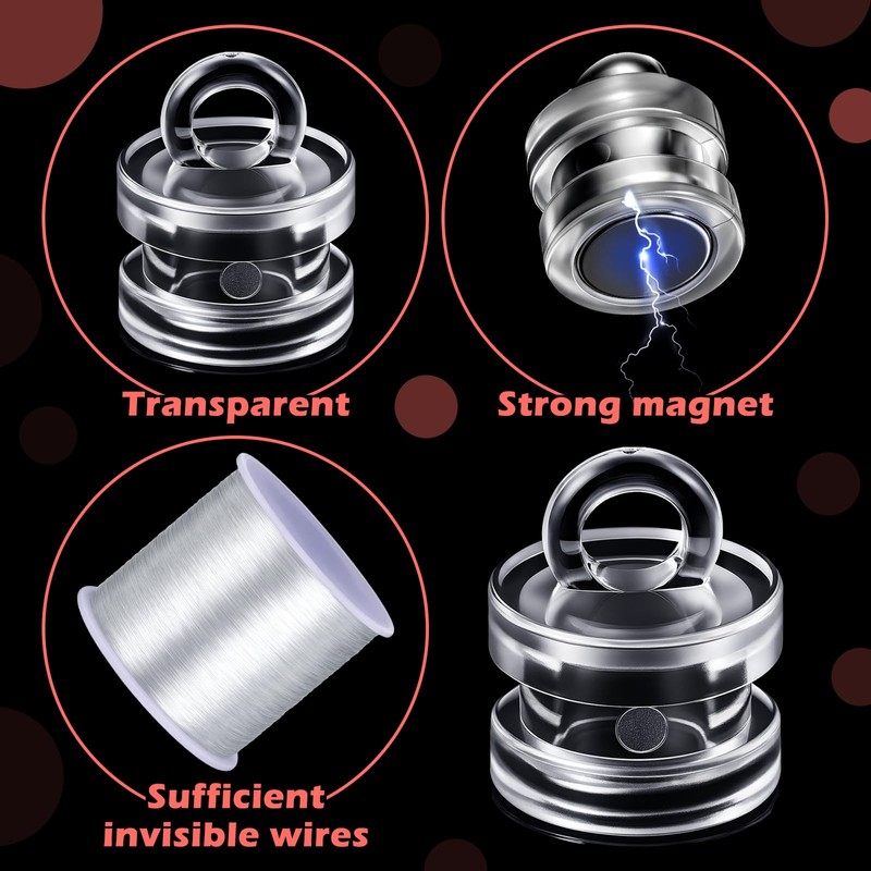 20 Pack Magnetic Ceiling Hooks with 328ft Clear Hanging Line,