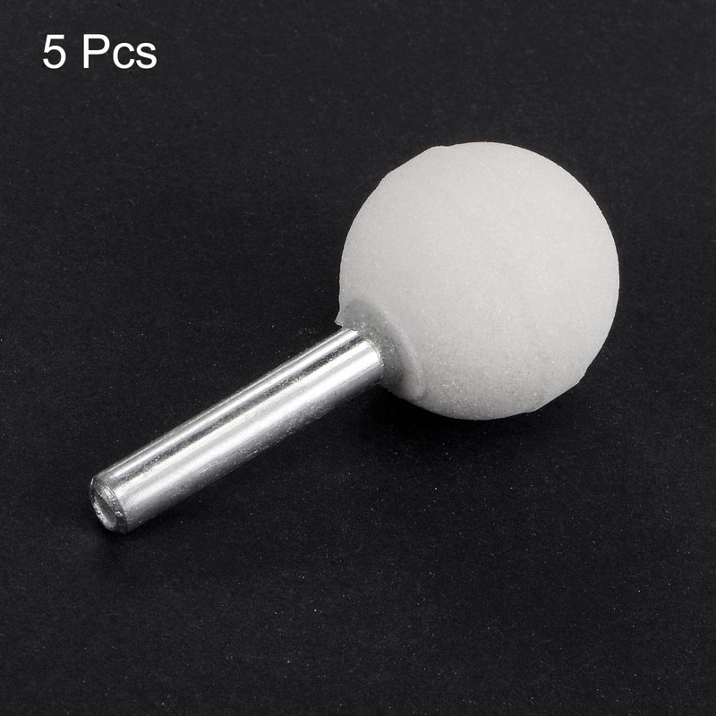uxcell Ball Abrasive Mounted Stone Polishing Bits 1/4" Shank 0.98"