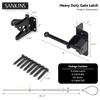 SANKINS Self-Locking Gate Latch with Spring Cable Pull for Wooden