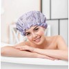 Bodylife Shower Cap Reusable Bath Cap Double Layered Waterproof Vintage