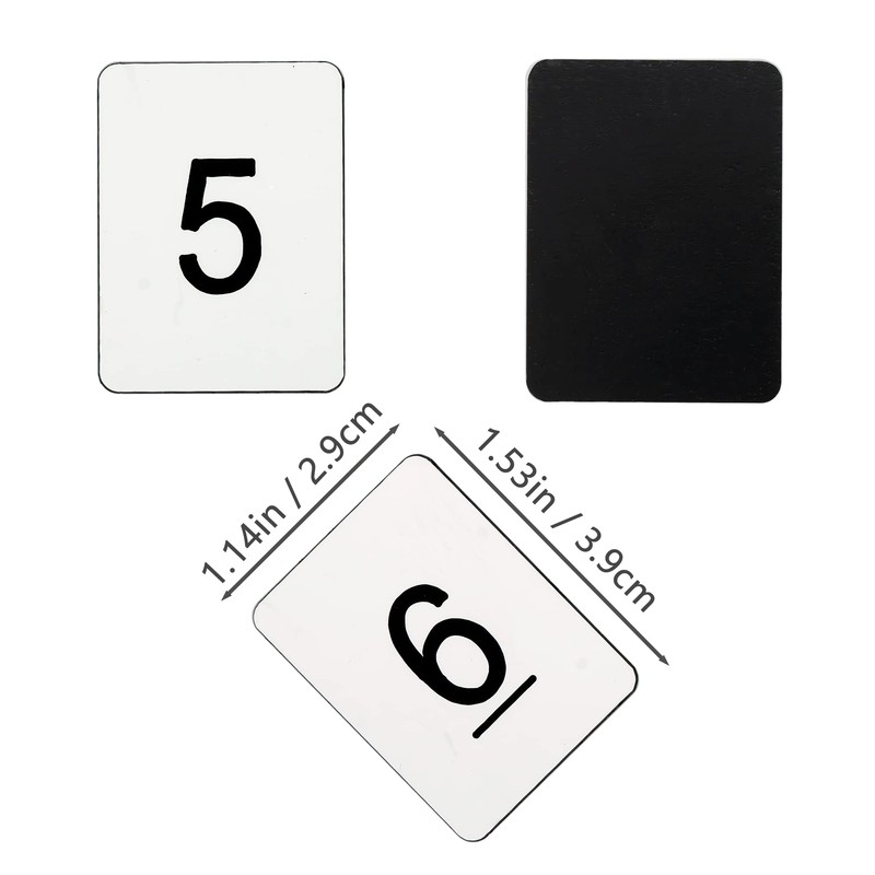 White Plastic Rectangular Number Plates 0-50