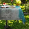 Leyiyi Oil Painting Rectangle Tablecloth Teal Grey Waterproof Tablecloth Modern