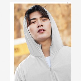 Ultralight UV Protection Zip-Up Hooded Rash Guard Jacket - Oversized, Long-Sleeve for Transitional Wear Couple Gray 4XL