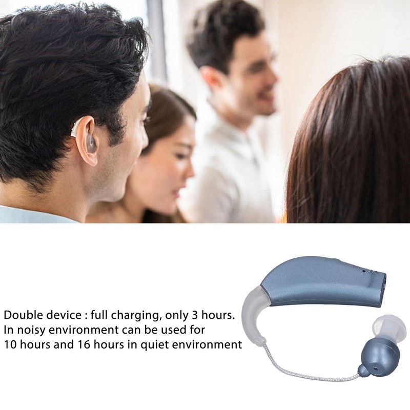 2PCS Sound Hearing Device Rechargeable Sound Enhancer Aids with Noise