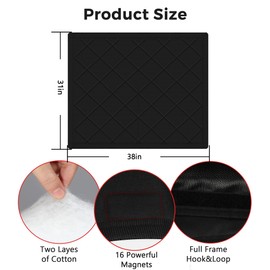 NABOWAN Magnetic Fireplace Cover Easy Install - Indoor Fireplace Blanket to Block Cold Air Reduce Energy Costs, Fireplace Draft Stopper with Full Frame Hook & Loop and Built-in Magnets (31 x 38 Inch)