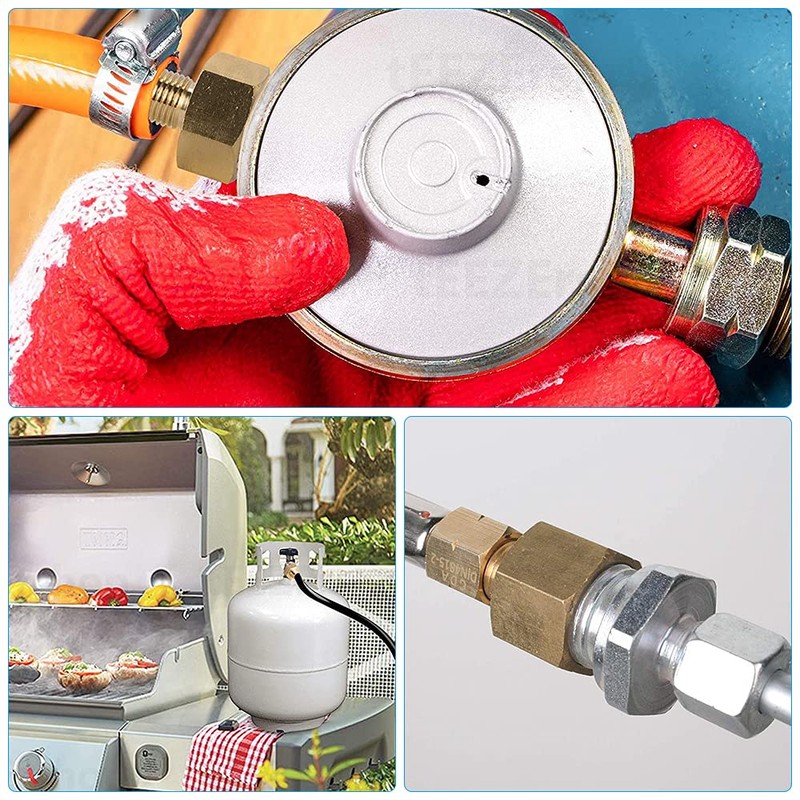 Gas Bottle Adapter, CJBIN Gas Adapter 1/2 Inch Female x