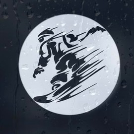 Snowboard Aufkleber, Vinyl, 15 cm, Weiß