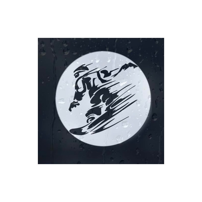 Snowboard Aufkleber, Vinyl, 15 cm, Weiß