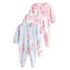 NEXT Floral Cotton Rompers, Pack of 3, pink