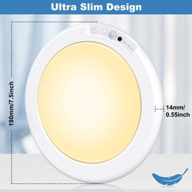 Cadrim Rechargeable Motion Sensor Ceiling Light with Remote 7.5 Inch, Magnetic Wireless Battery Operated Closet Lights, Led Shower Light for Bathroom Stairs Pantry Porch 3 Color Temperatures,2 Pack